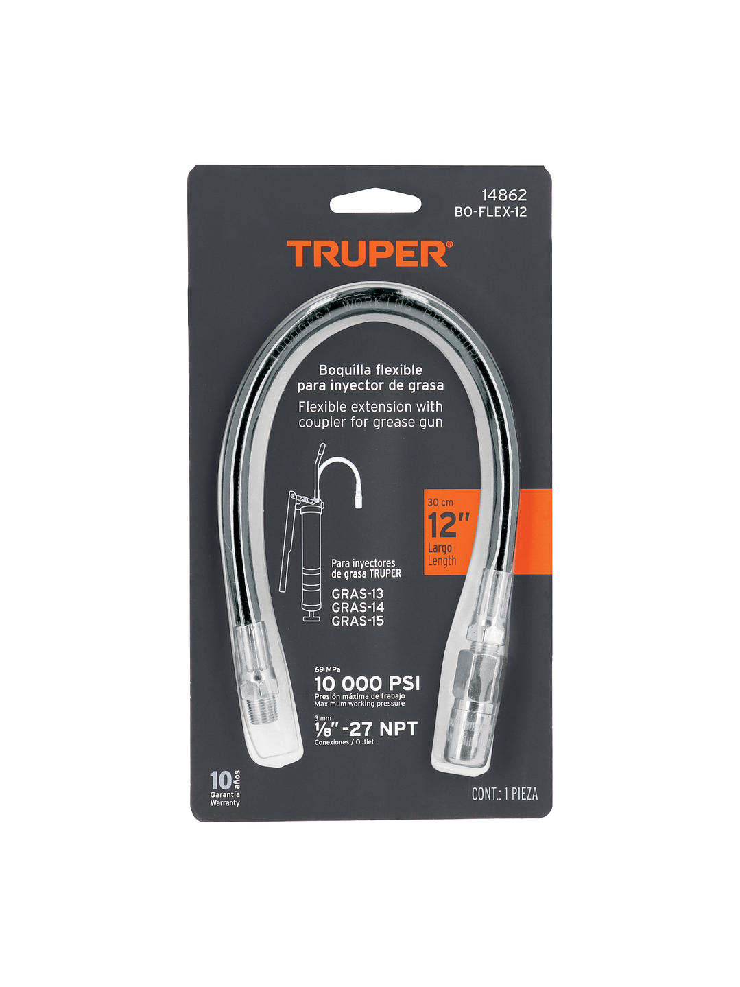 Extensión flexible para inyectores de grasa, Truper 14862 2