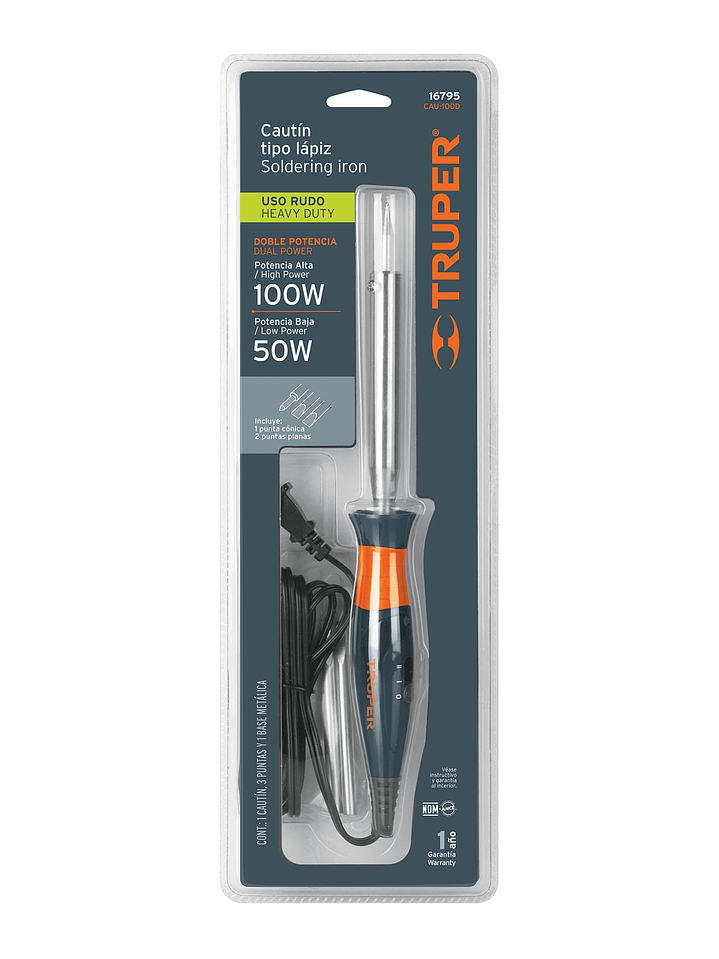 Cautín 100 W tipo lápiz con 2 temperaturas para uso rudo truper 16795 1