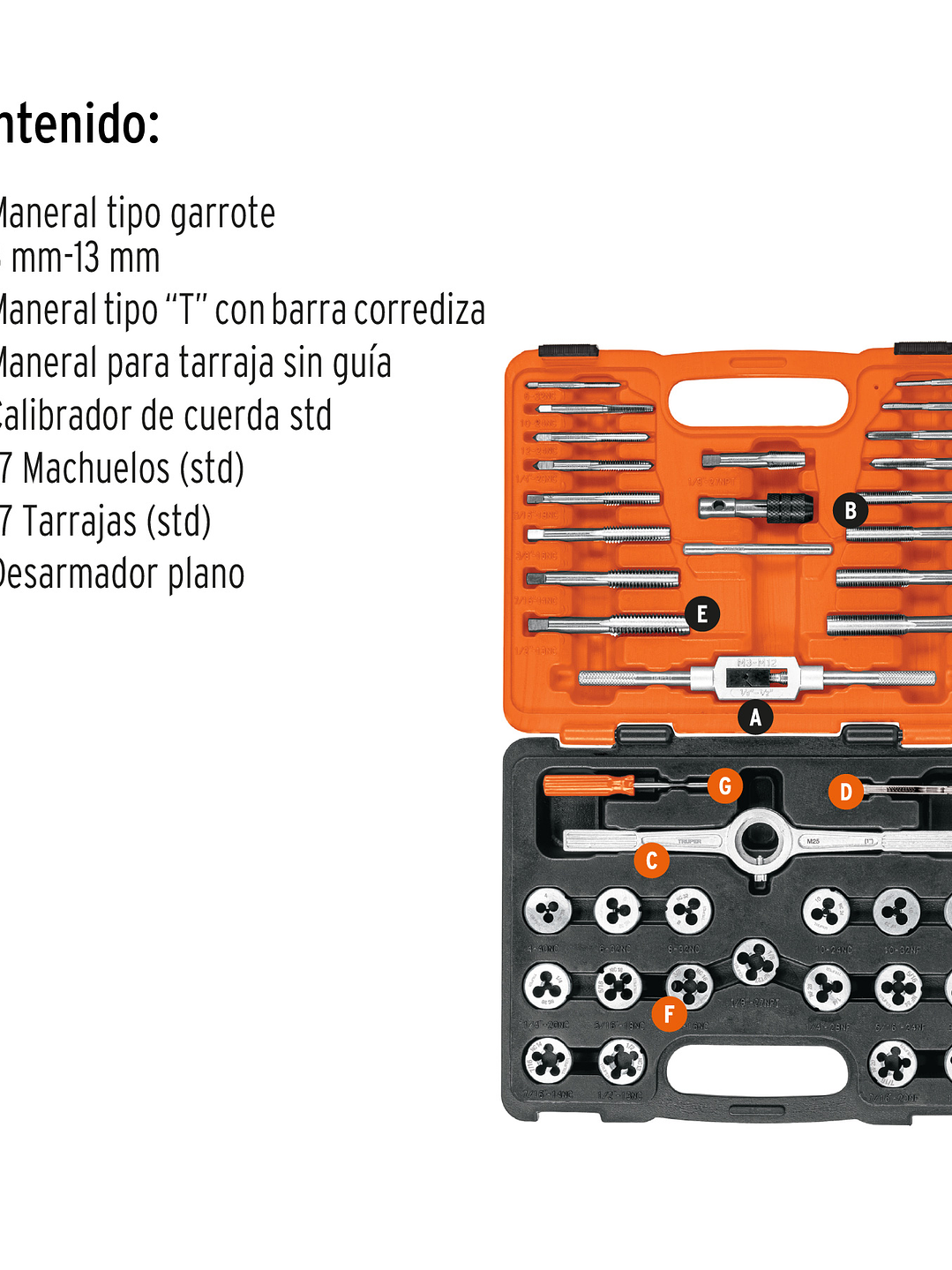 Juego de 40 piezas de machuelos y tarrajas, Truper 11442 2