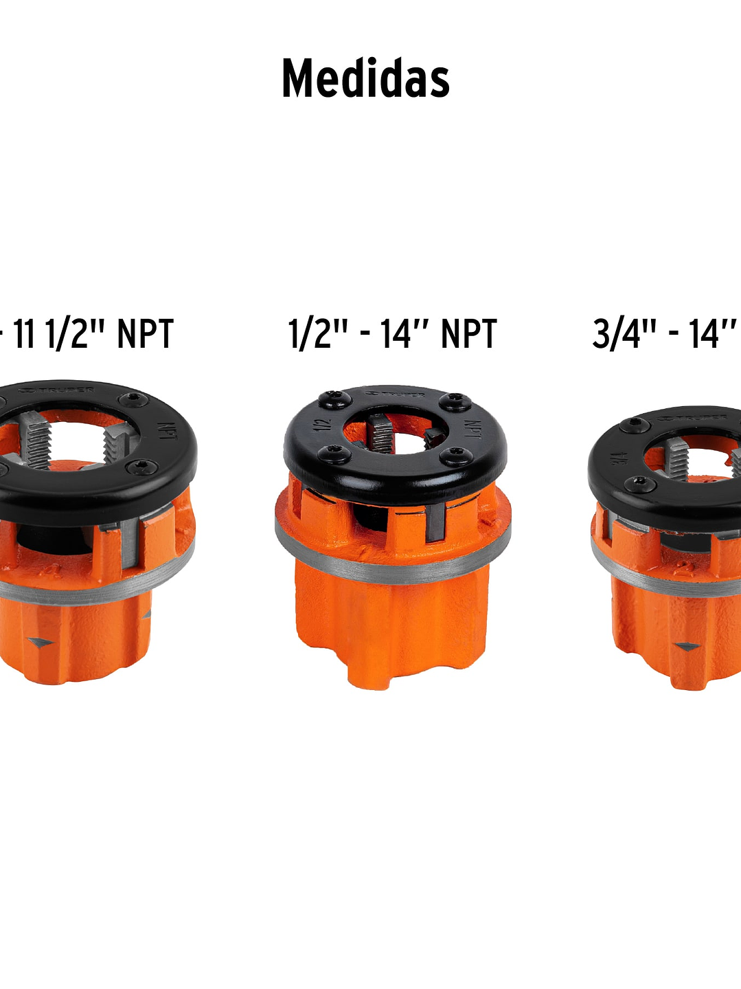 Juego de 4 tarrajas para tubo de 1/2