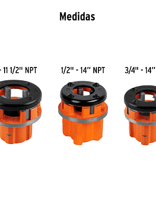 Juego de 4 tarrajas para tubo de 1/2