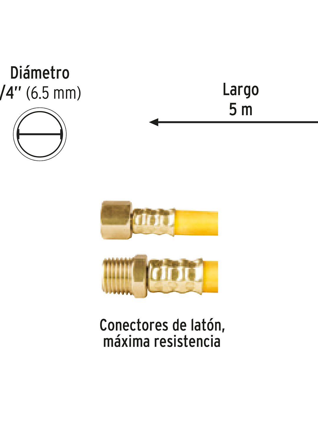 Manguera para compresor, de PVC, 5m x 1/4