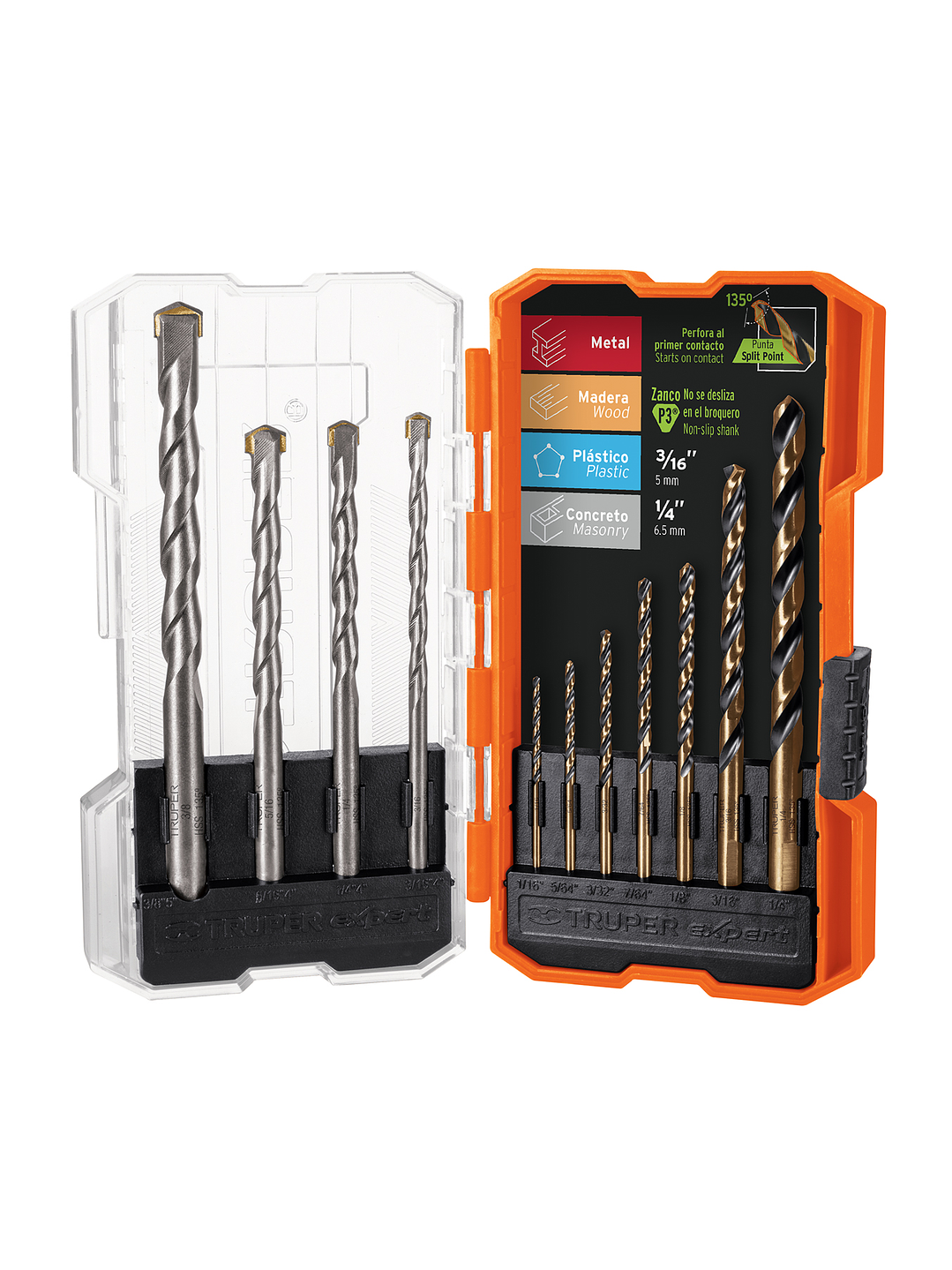 Juego de 11 brocas para metal y concreto en estuche, Truper 11335 2