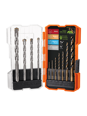 Juego de 11 brocas para metal y concreto en estuche, Truper 11335