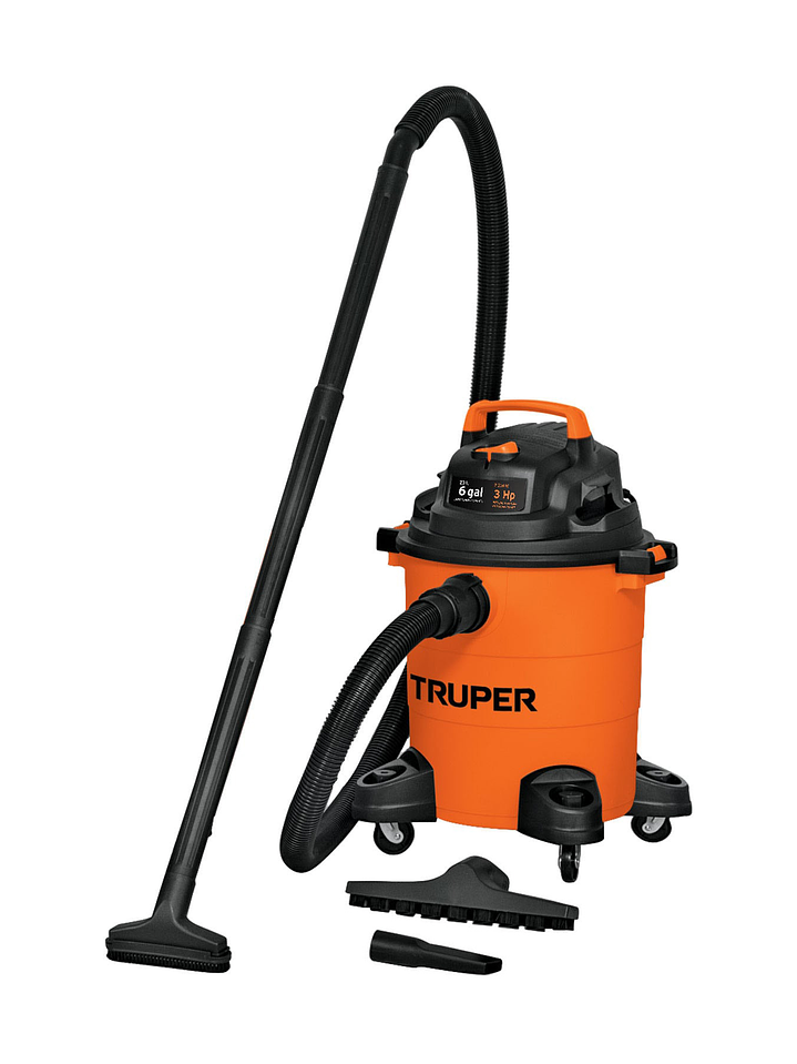 Aspiradora de sólidos y líquidos, 6 gal, plástica, TRUPER 12092 3