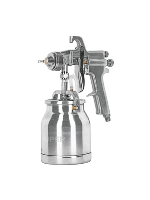 Pistola p/pintar succión HVHP vaso alum, 1.8mm, 2 vál Truper 14087