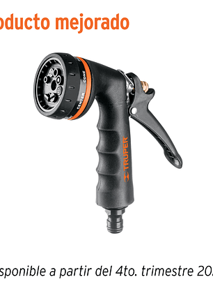 Pistola para riego de 8 funciones metálica con recubrimiento 18477