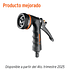 Pistola para riego de 8 funciones metálica con recubrimiento 18477