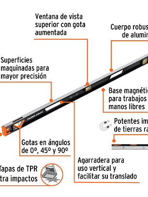 Nivel profesional magnético de 48
