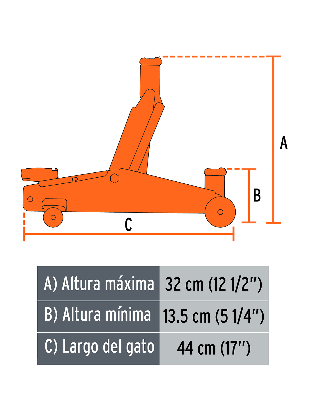 Gato hidráulico de patín, 2t, 30 movimientos, Truper 14944 2
