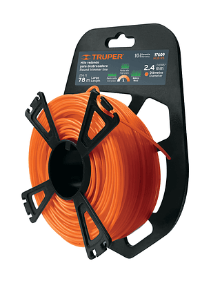 Hilo redondo, p/desbrozadora, 2.4mmx78m tarjeta tipo carrete 17609