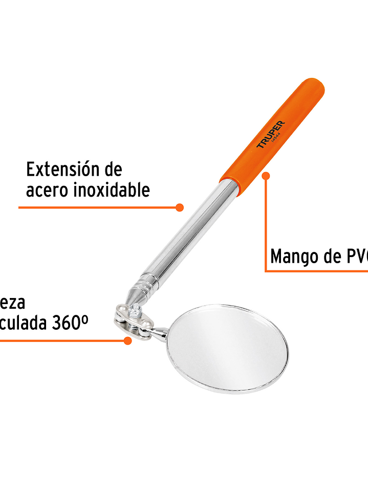 Espejo circular telescópico de inspección, 5 cm, Truper 2