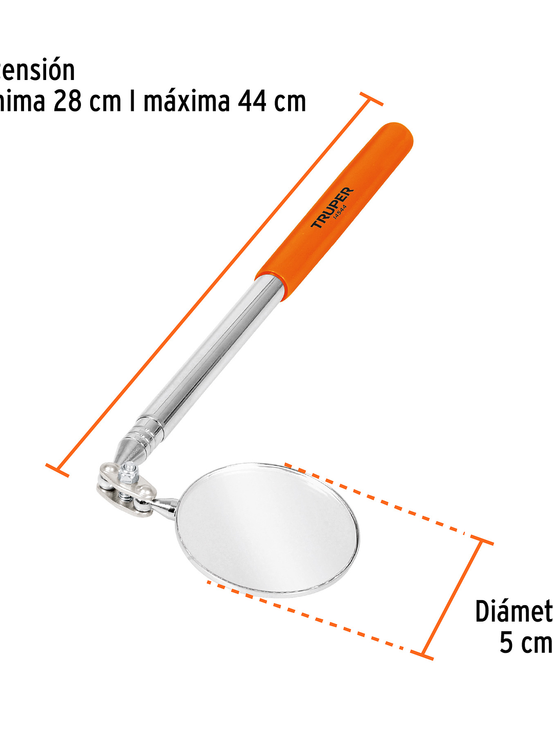 Espejo circular telescópico de inspección, 5 cm, Truper 3