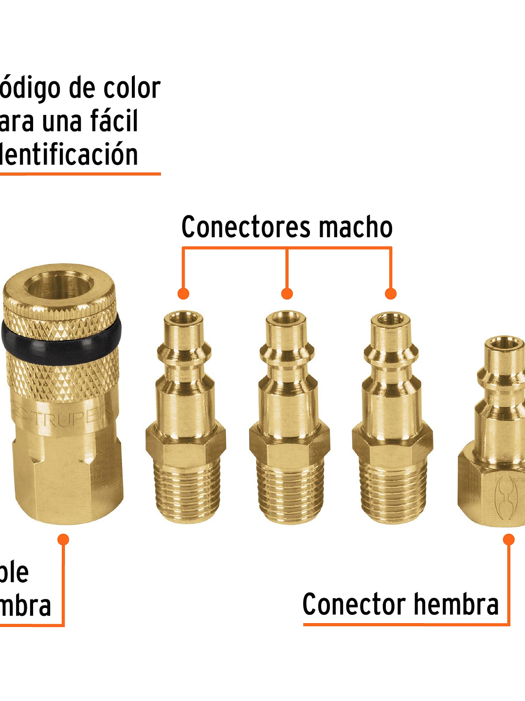 Juego de 4 conectores rápidos compresor TRUPER 19081 2