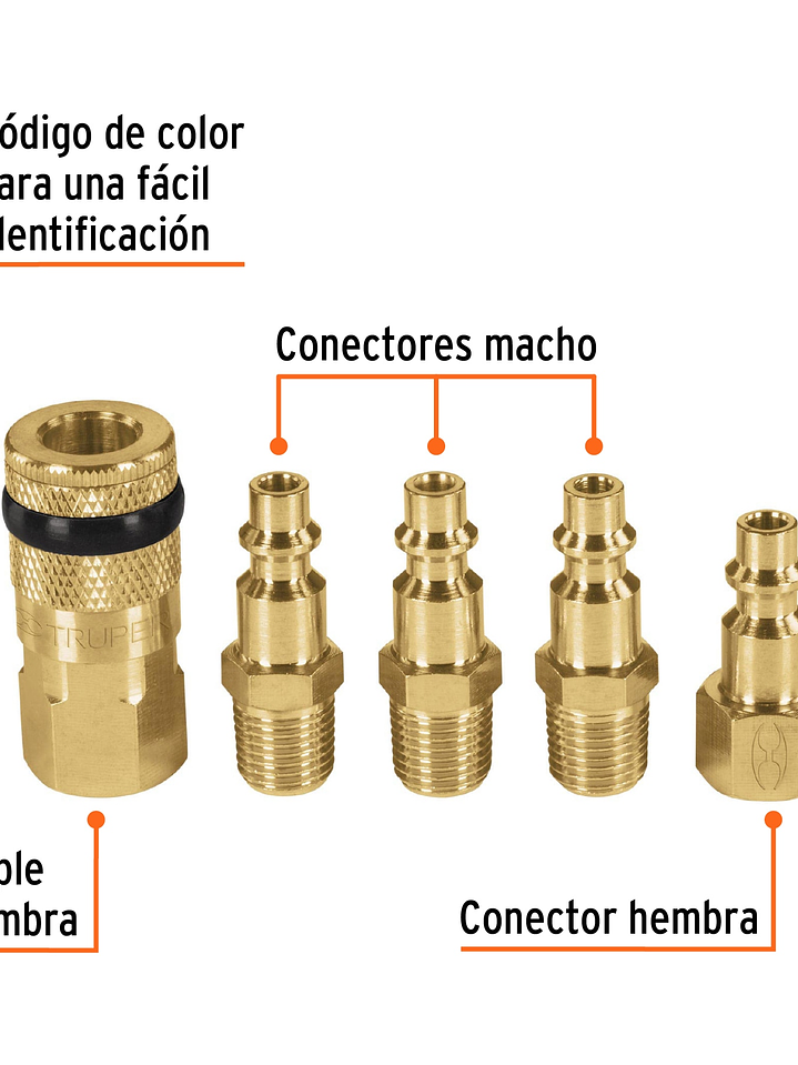 Juego de 4 conectores rápidos compresor TRUPER 19081 2
