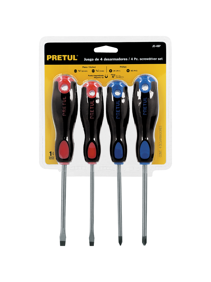 Juego de 4 desarmadores mango Comfort Grip, Pretul 20218 4