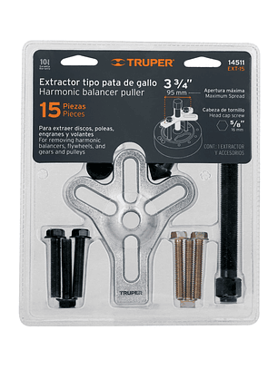 Extractor pata de gallo, 15 piezas, Truper 14511