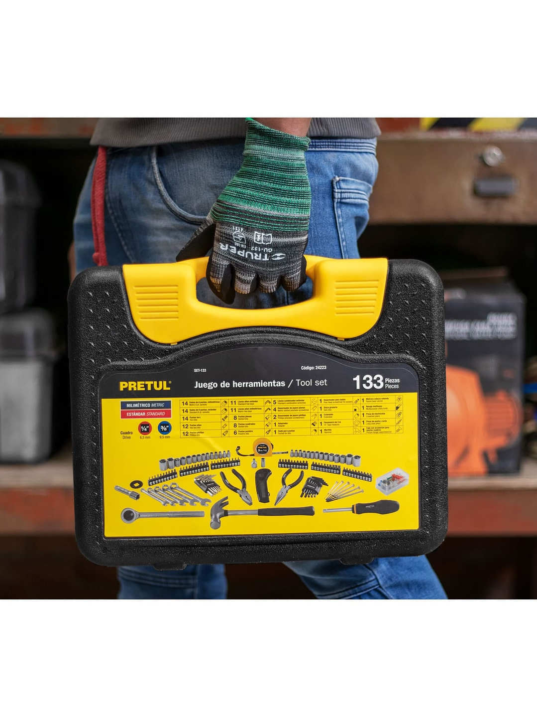 Juego de herramientas, 133 piezas, PRETUL 24223 2