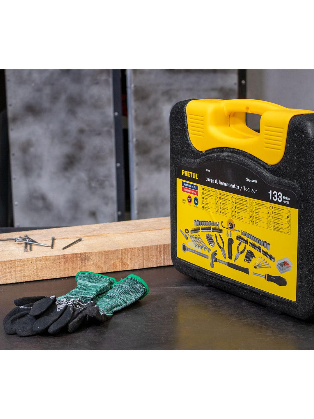 Juego de herramientas, 133 piezas, PRETUL 24223 4