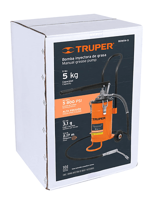 Bomba inyectora de grasa, 5 kg, TRUPER 16866