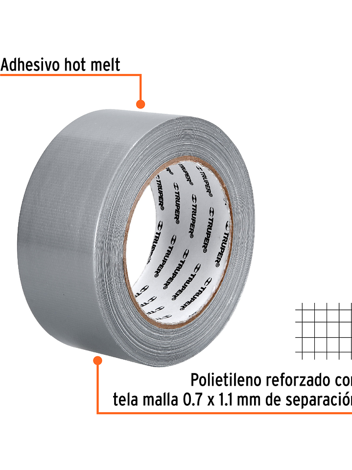Cinta para ducto 30m x 48mm, espesor 0.19mm, TRUPER 12587 4