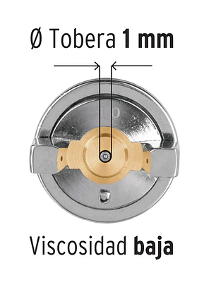 Pistola p/retoque gravedad HVLP vaso plástico, 1 mm, TRUPER