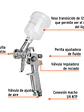 Pistola p/retoque gravedad HVLP vaso plástico, 1 mm, TRUPER - Miniatura 5