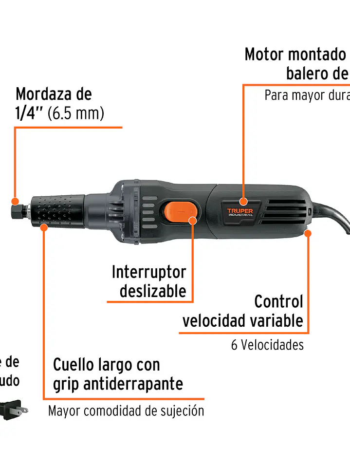 Esmeril recto (rectificador) 1/4