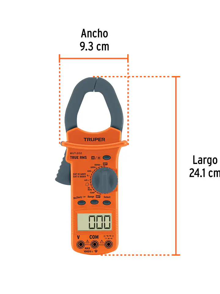 Multímetro para mantenimiento industrial con gancho, TRUPER 4