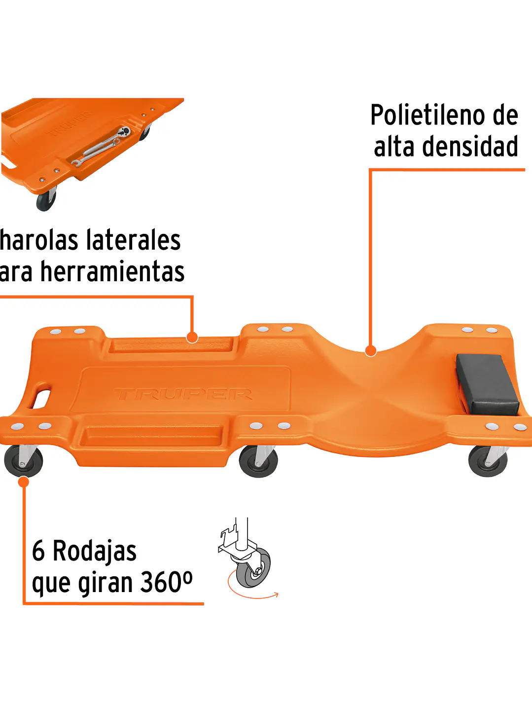 Camilla para mecanico de plástico 40