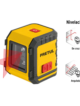 Nivel láser rojo, alcance 5 m, de pilas, PRETUL 29899