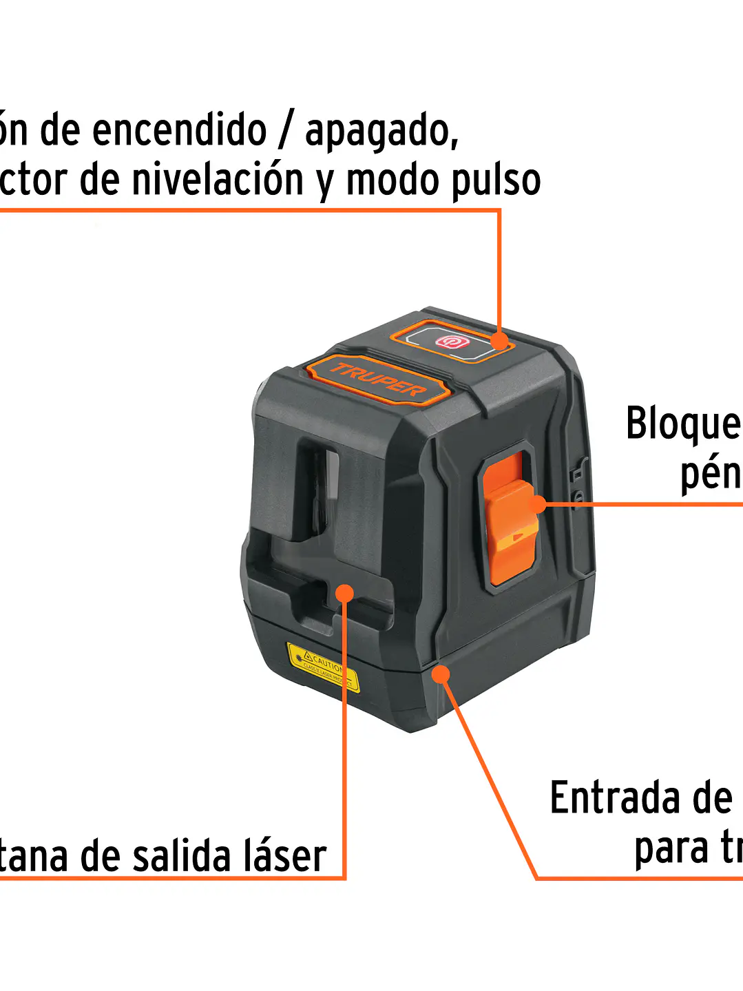 Nivel láser rojo, alcance 10 m, de pilas, TRUPER 17079 6