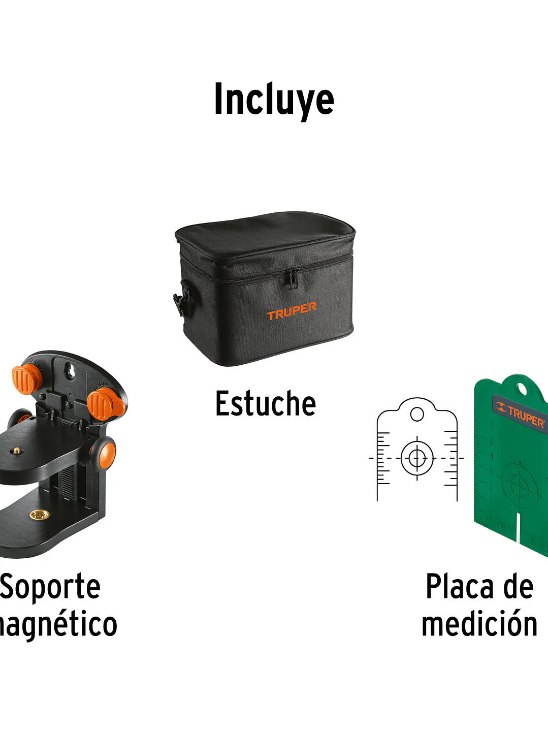 Nivel láser verde c/plomada, alcance 30 m, de pilas, TRUPER 2
