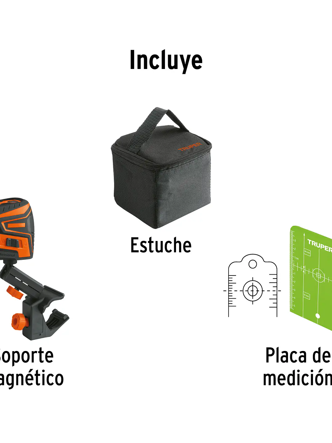 Nivel láser verde, alcance 30 m, recargable, TRUPER 3