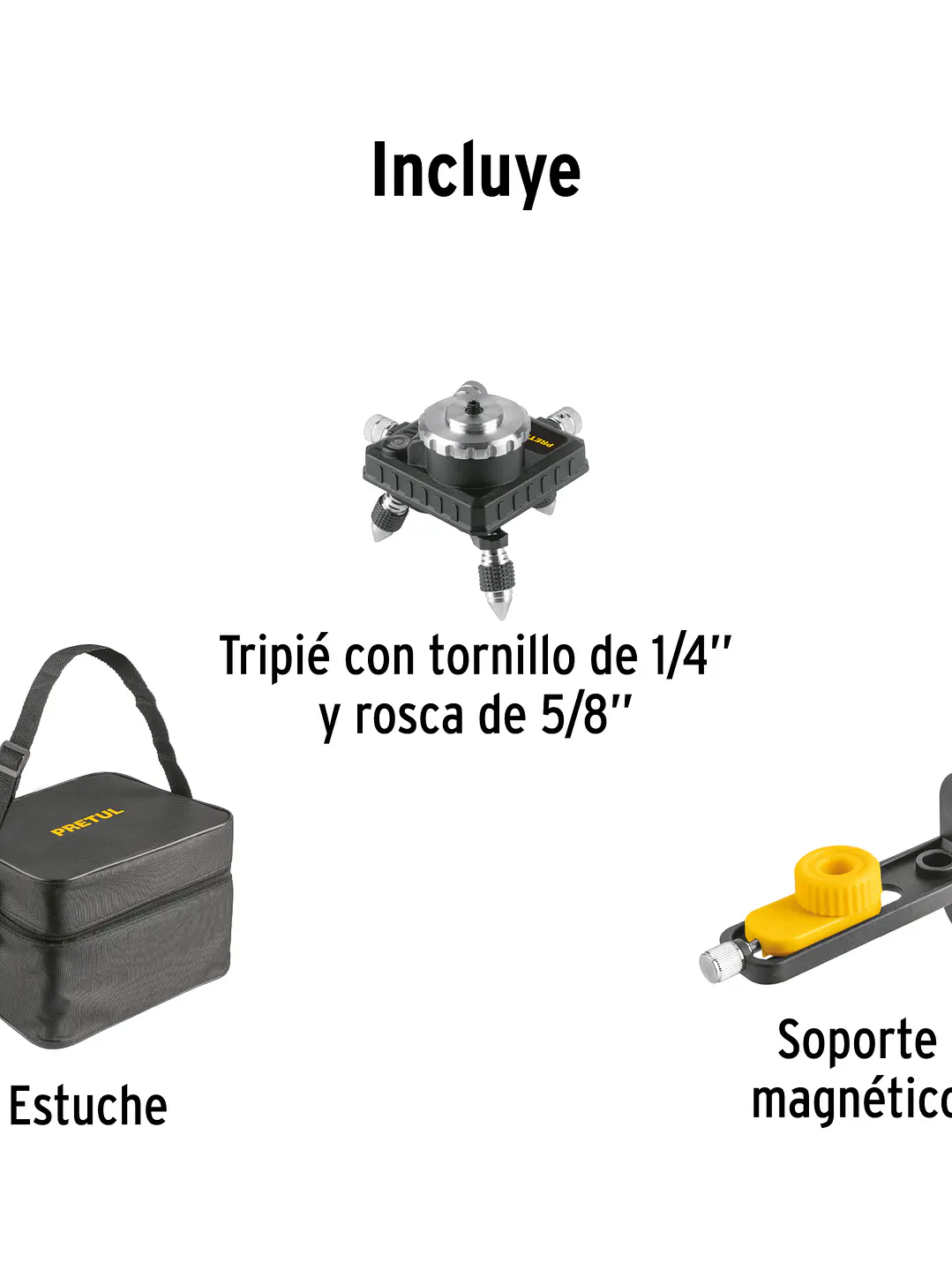 Nivel láser verde, alcance 25m, 12 líneas, recargable, PRETUL 3