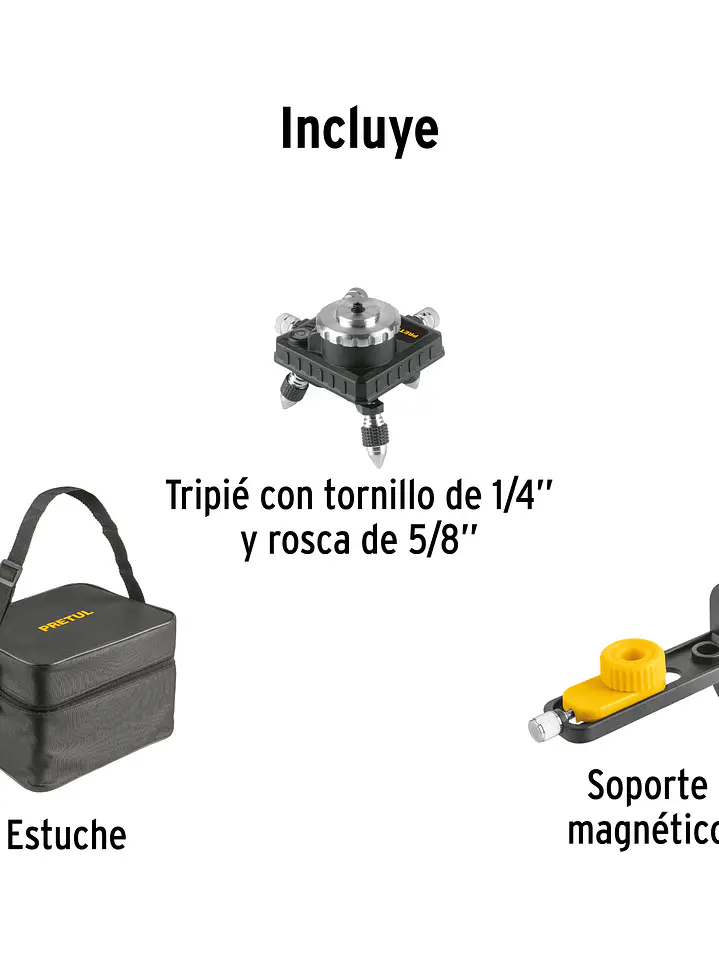 Nivel láser verde, alcance 25m, 12 líneas, recargable, PRETUL 3