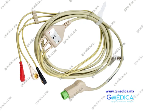 Cable ECG de Conexión Directa Compatible con Mindray - Datascope de 3 Latiguillos de Boton - 040-000961-00