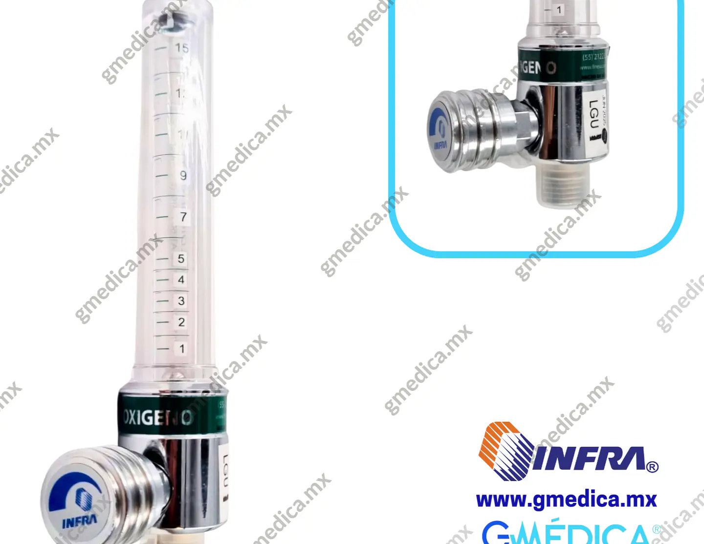Flujómetro para Oxígeno INFRA 400055 - FM-15UO-F2-N 1