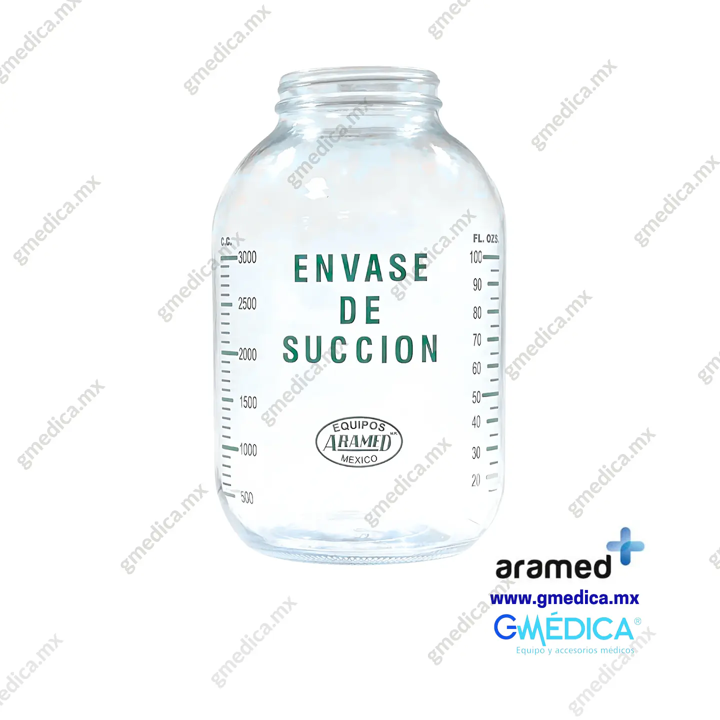 Frasco Aramed de Vidrio 1 Galón para Succión sin Tapa 602404 1