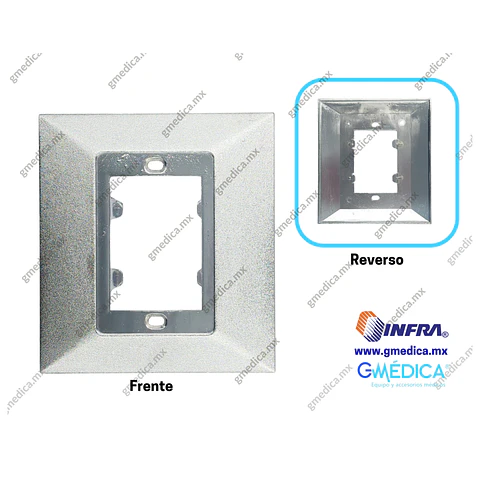 Tapa o Marco Frontal Cromada para Toma de Pared Marca Infra