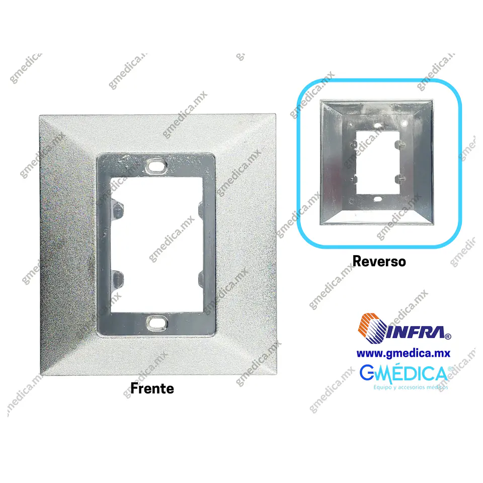Tapa o Marco Frontal Cromada para Toma de Pared Marca Infra 1