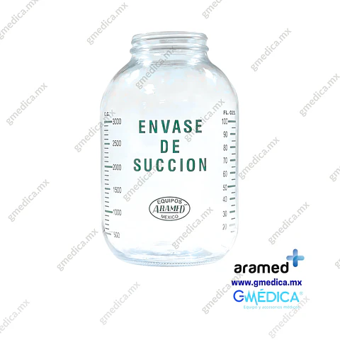 Frasco Aramed de Vidrio 1 Galón para Succión sin Tapa 602404