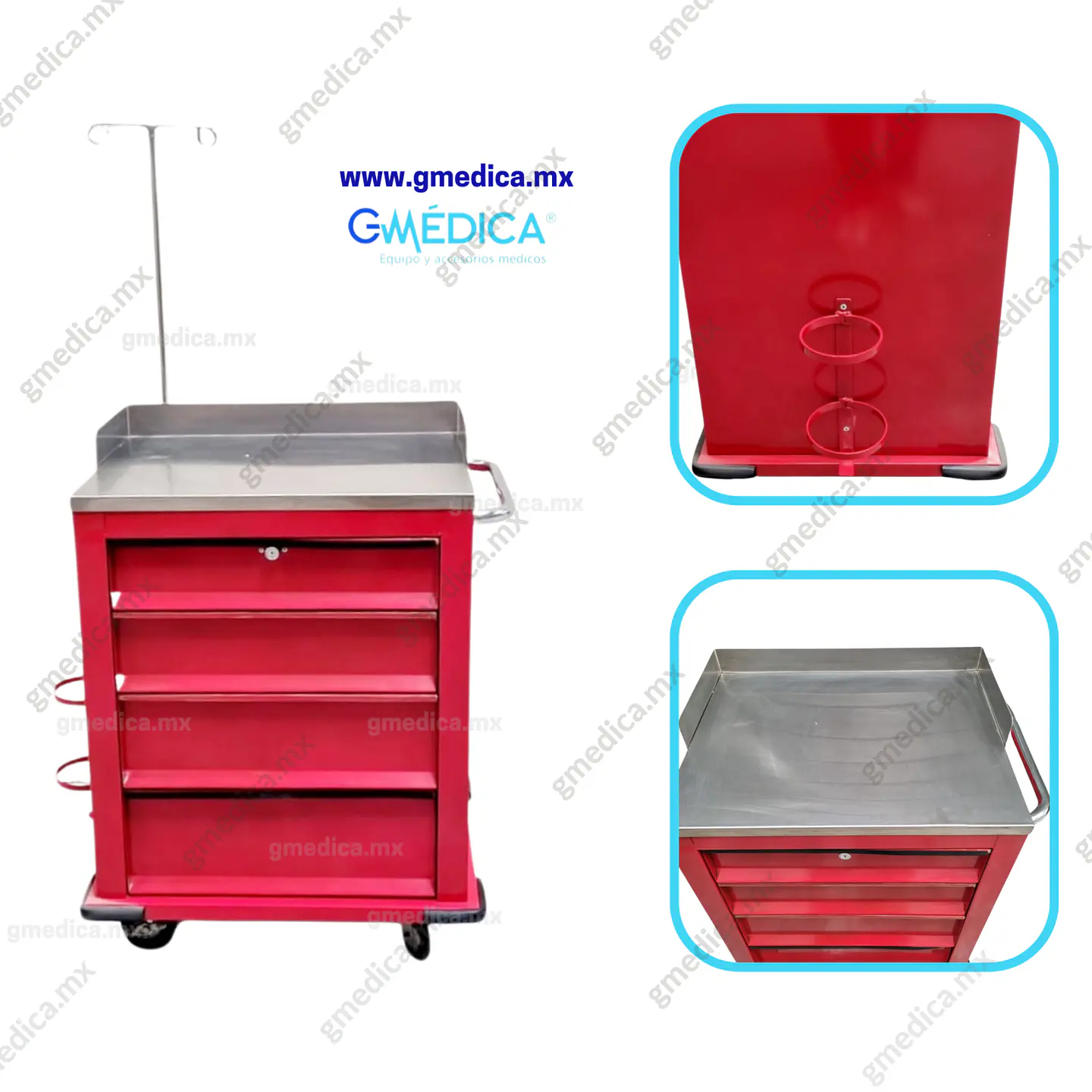 CARRO ROJO DE EMERGENCIAS CON 4 CAJONES 1