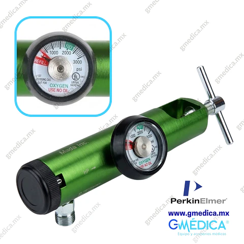 Regulador de Oxígeno Medicinal y Yugo Largo MADA