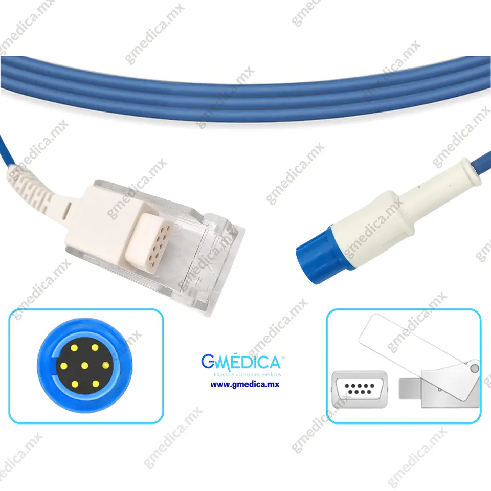 Cable Adaptador SpO2 Compatible con Draeger / Siemens- 3368433 3