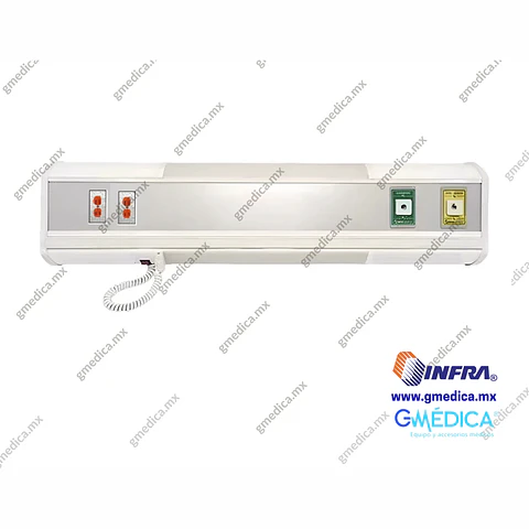 Consola de 1.20 mts, 2 Gases Oxígeno y Aire, 2 Contactos Duplex INFRA, Lampara Ambiental y de Lectura Color Blanco