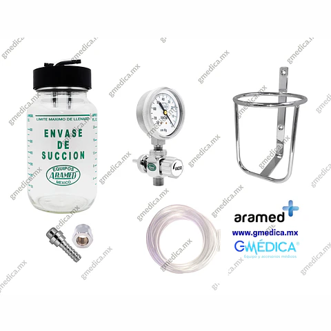 Aspirador de Presión de Vacío o Quipo de Succón 1 Litro con Aditamento para Vacío Conexión Aramed 982137