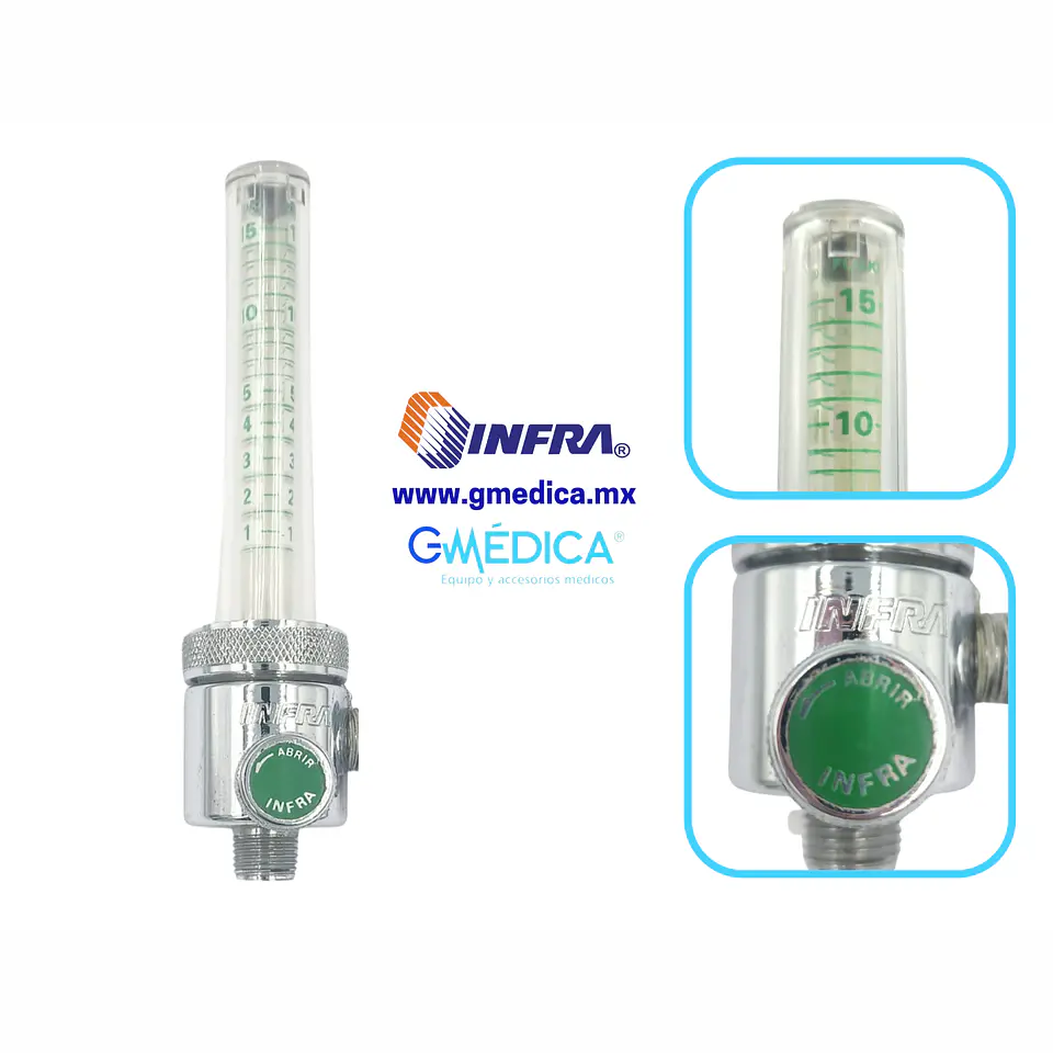 Flujómetro para Oxígeno INFRA Sin Conector  1