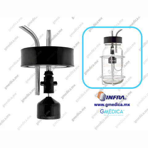 Tapa con Niples y Flotador para Frasco de Succión de 1 Y 2 Litros INFRA 4710