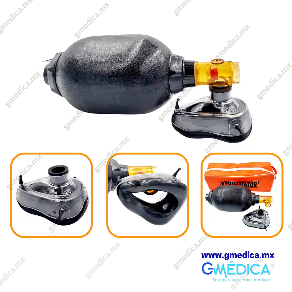 Resucitador Adulto Reusable Tipo AMBU Negro 2